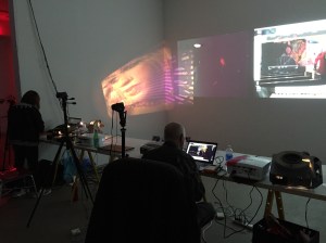 Recycling Atlantis, NYU's 80WSE Gallery, November 13, 2014. Ela Troyano and Uzi Parnes pictured.