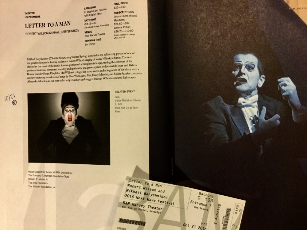 Letter to a Man by Robert Wilson