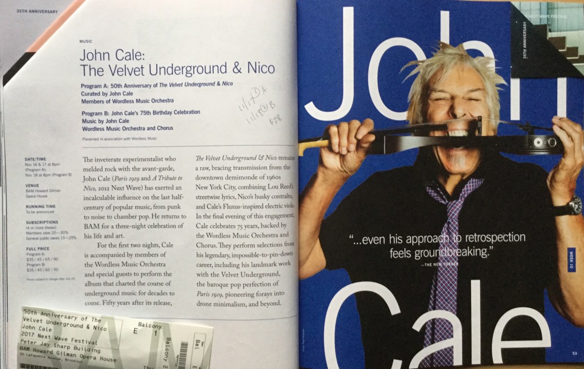 John Cale 50th Anniversary of The Velvet Underground & Nico